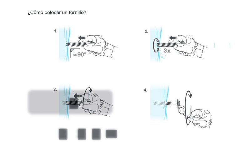 Cómo colocar un tornillo de hielo Ilustración Petzl Cómo colocar un tornillo de hielo Ilustración Petzl