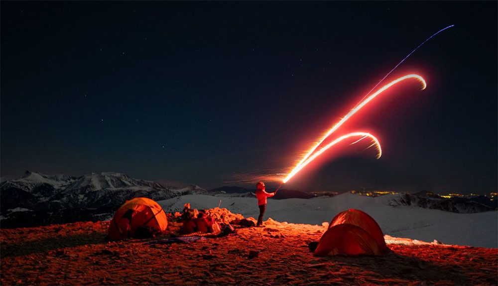 Una noche de invierno en la montaña