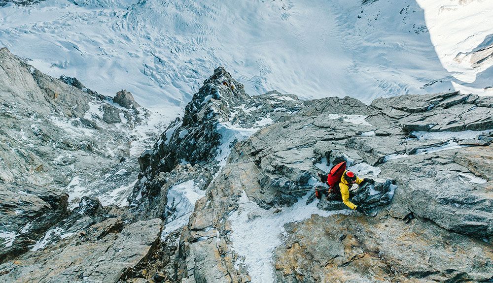 Primera invernal de la Directissime en la cara norte de las Grandes Jorasses