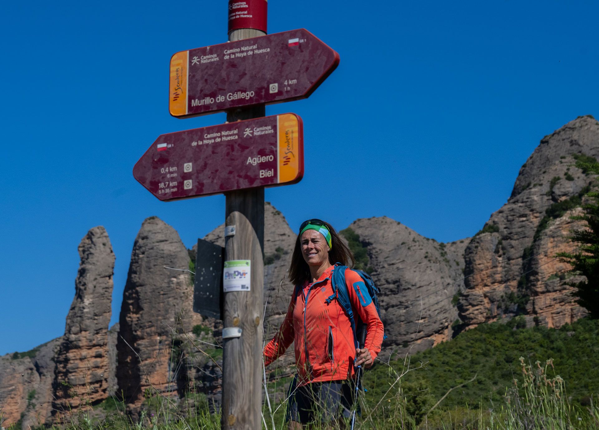 Edurne Pasaban en Camino Natural de la Hoya de Huesca