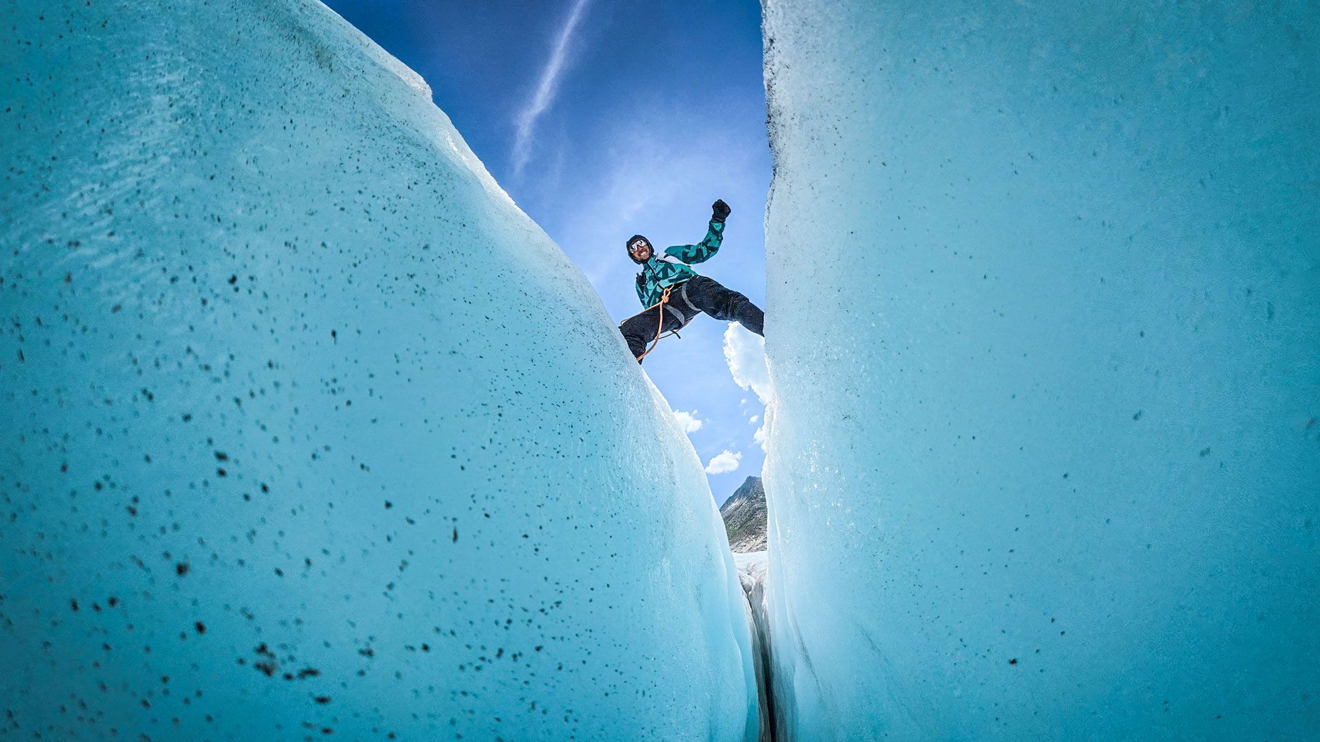 Chema Martinez en el Gran Glaciar del Aletsch, Suiza