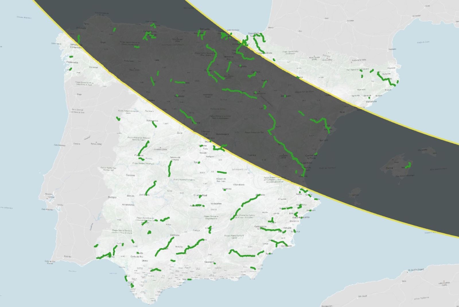 El gran eclipse solar encuentra en las Vías Verdes algunos de sus mejores miradores naturales