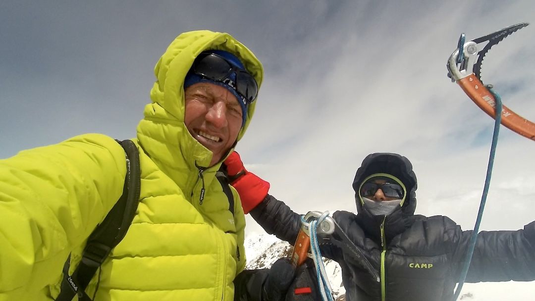 Denis Urubko y Pipi Cardell tras la apertura de Nezabudka en el Nanga Parbat