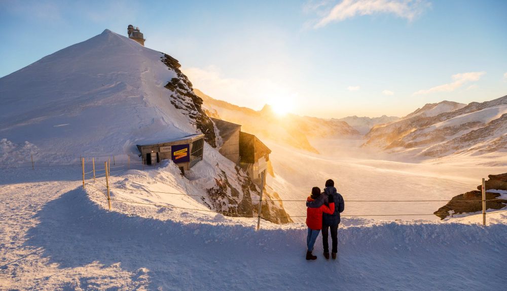 Jungfraujoch Plateau Sonnenaufgang Aletschgletscher