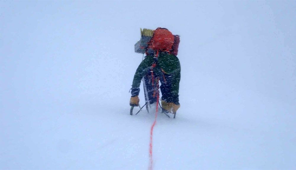 Durante el intento en estilo alpino del Langtang Lirung. Foto: Adam Bielecki