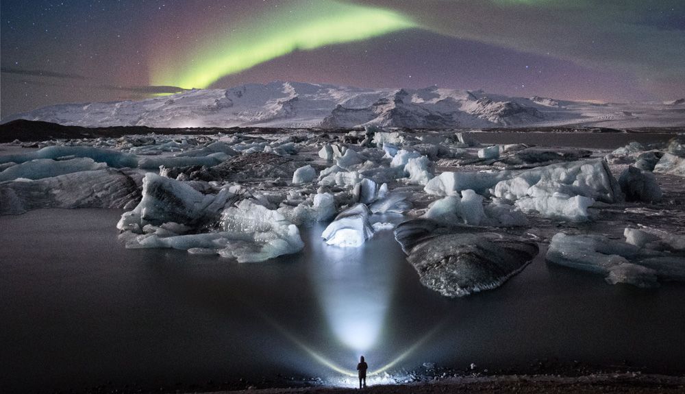 Auroras boreales en Jökulsárlón FOTO: Tom Archer