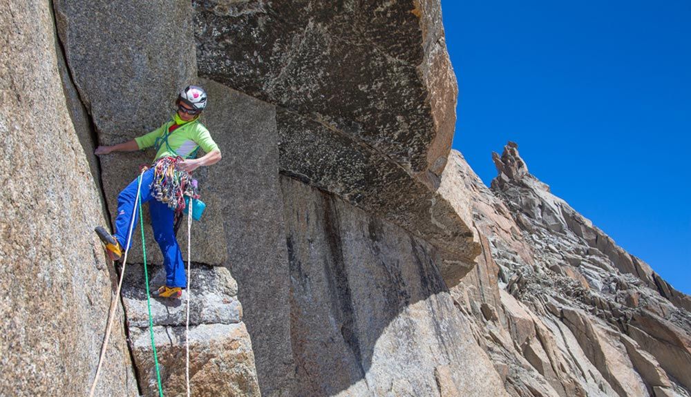 Caroline Ciavaldini, primera fémina que escala Voie Petit