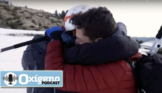 Marc Sellarés y Ricard Balaguer se funden en un abrazo tras su reencuentro en la montaña