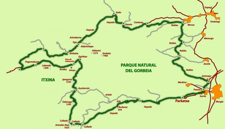 Mapa Vuelta Gorbeia BTT Mapa Vuelta Gorbeia BTT