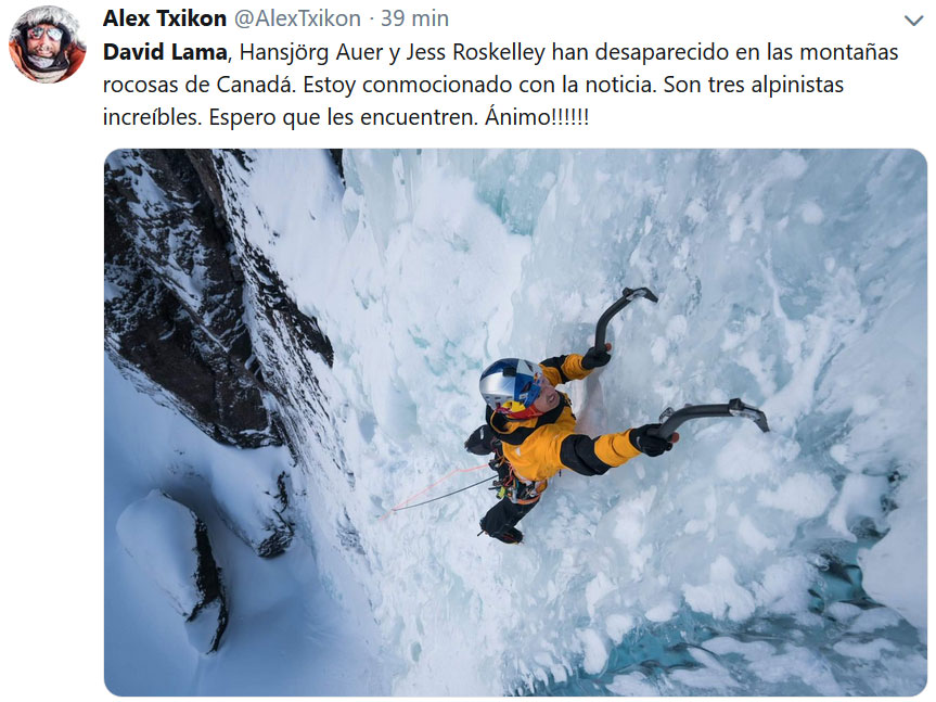 Una avalancha se lleva a Hansjörg Auer, David Lama y Jess Roskelley