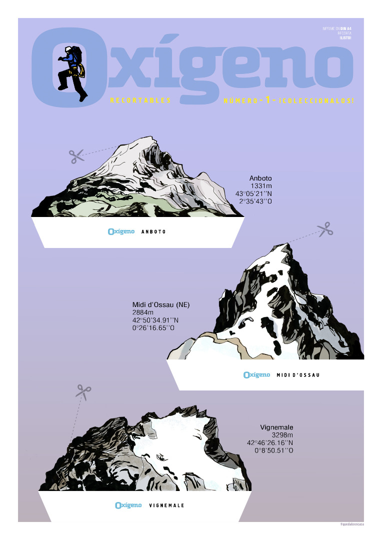 ¡Montañas recortables y coloreables!