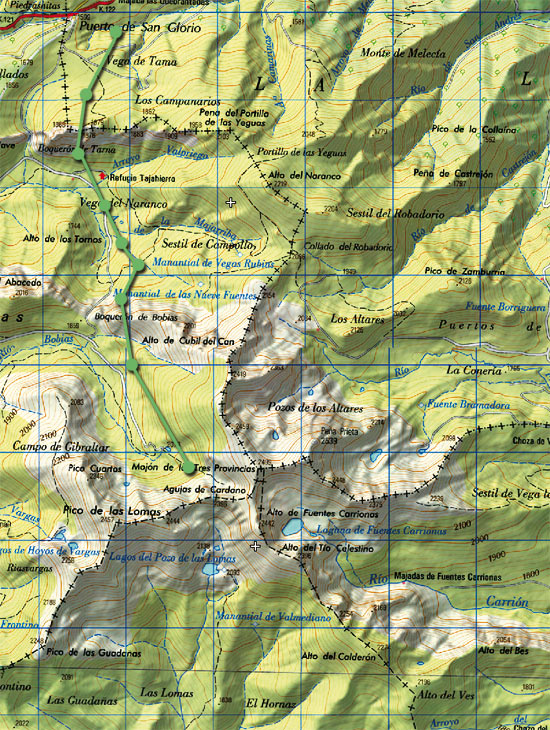 Mapa skimo Mojón de Tres Provincias